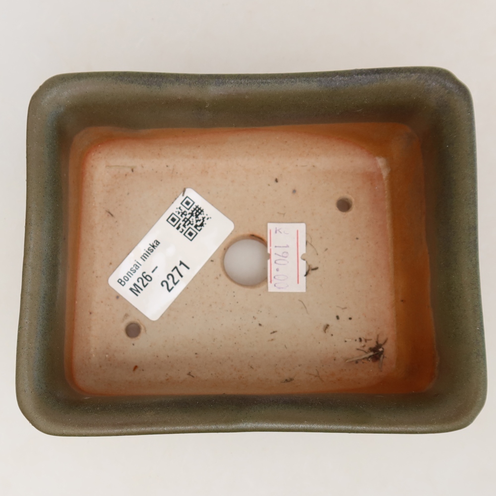 Keramik-Bonsai-Schale, 12 x 10 x 5 cm, Farbe: grün