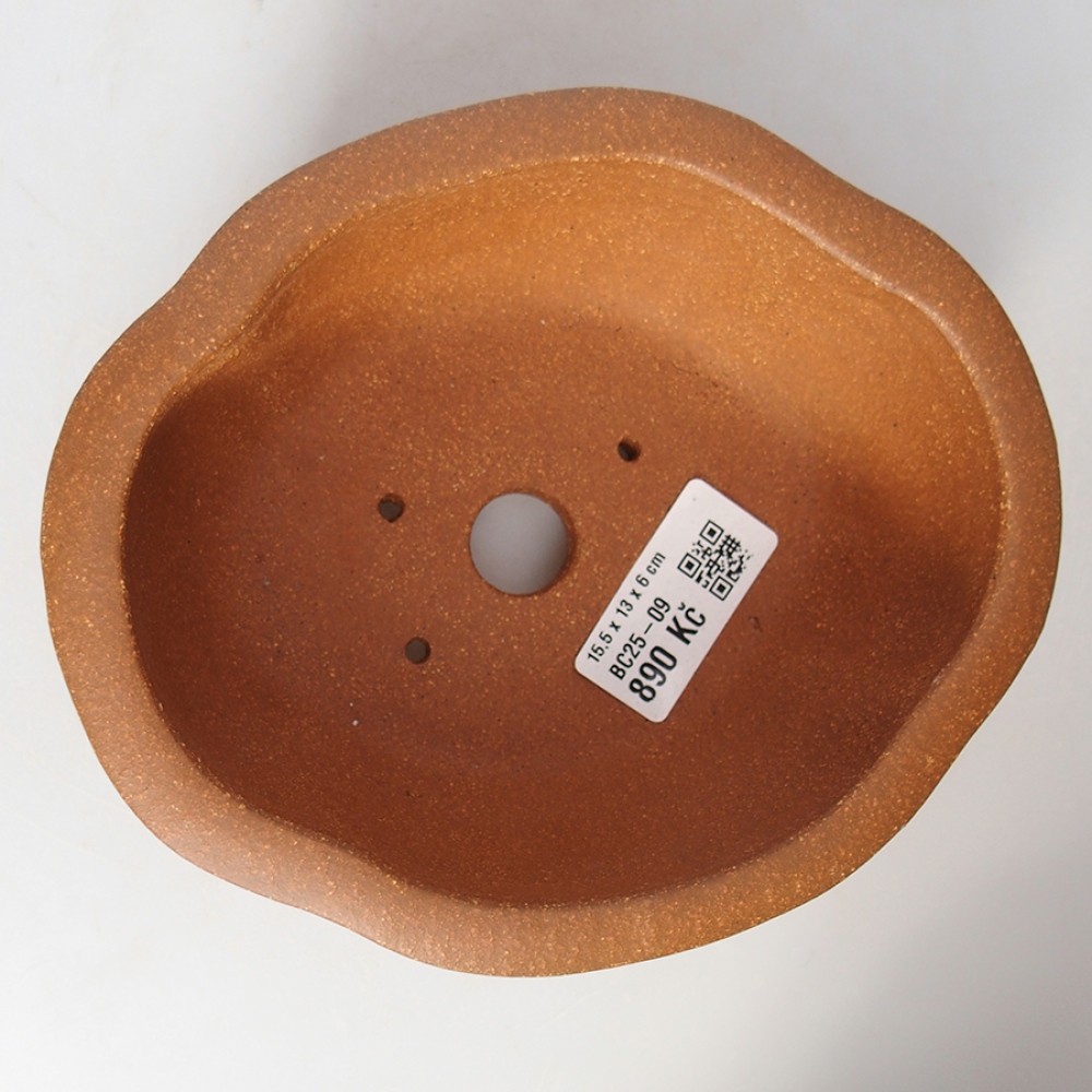 Keramik-Bonsaischale 15,5 x 13 x 6 cm, Farbe braun