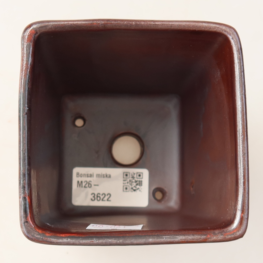 Keramik-Bonsai-Schale 9 x 9 x 11,5 cm, Farbe: braun