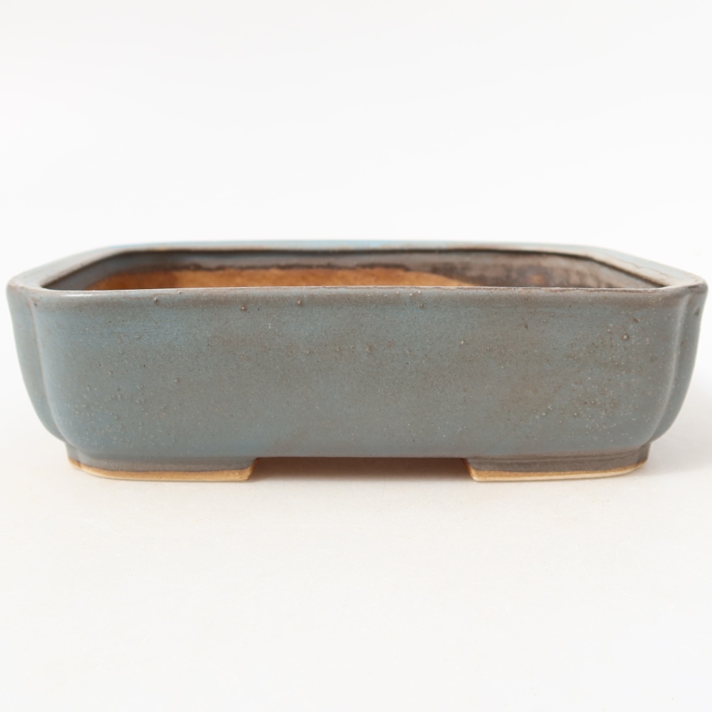 Bonsaischale aus Keramik 17,5 x 14 x 5 cm, Farbe blau