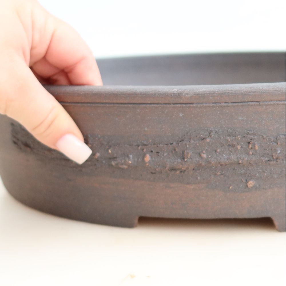 Keramik-Bonsai-Schale 37,5 x 30,5 x 8 cm, Farbe: braun