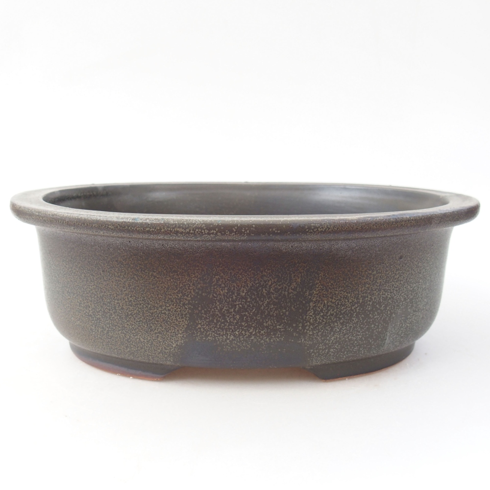 Keramik-Bonsaischale 23 x 19 x 8 cm, Farbe grau