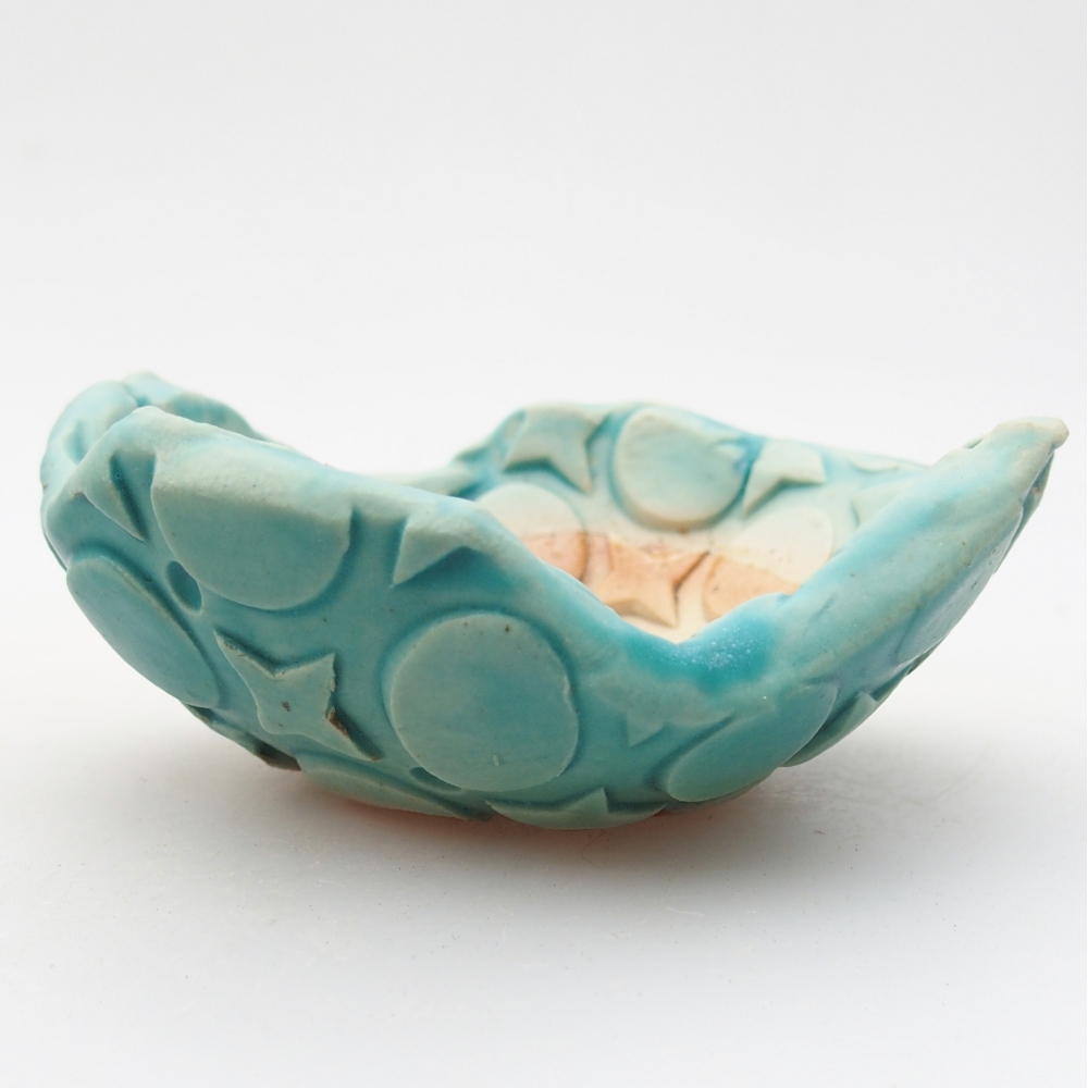 Keramikschale 8,5 x 9 x 4 cm , Farbe blau