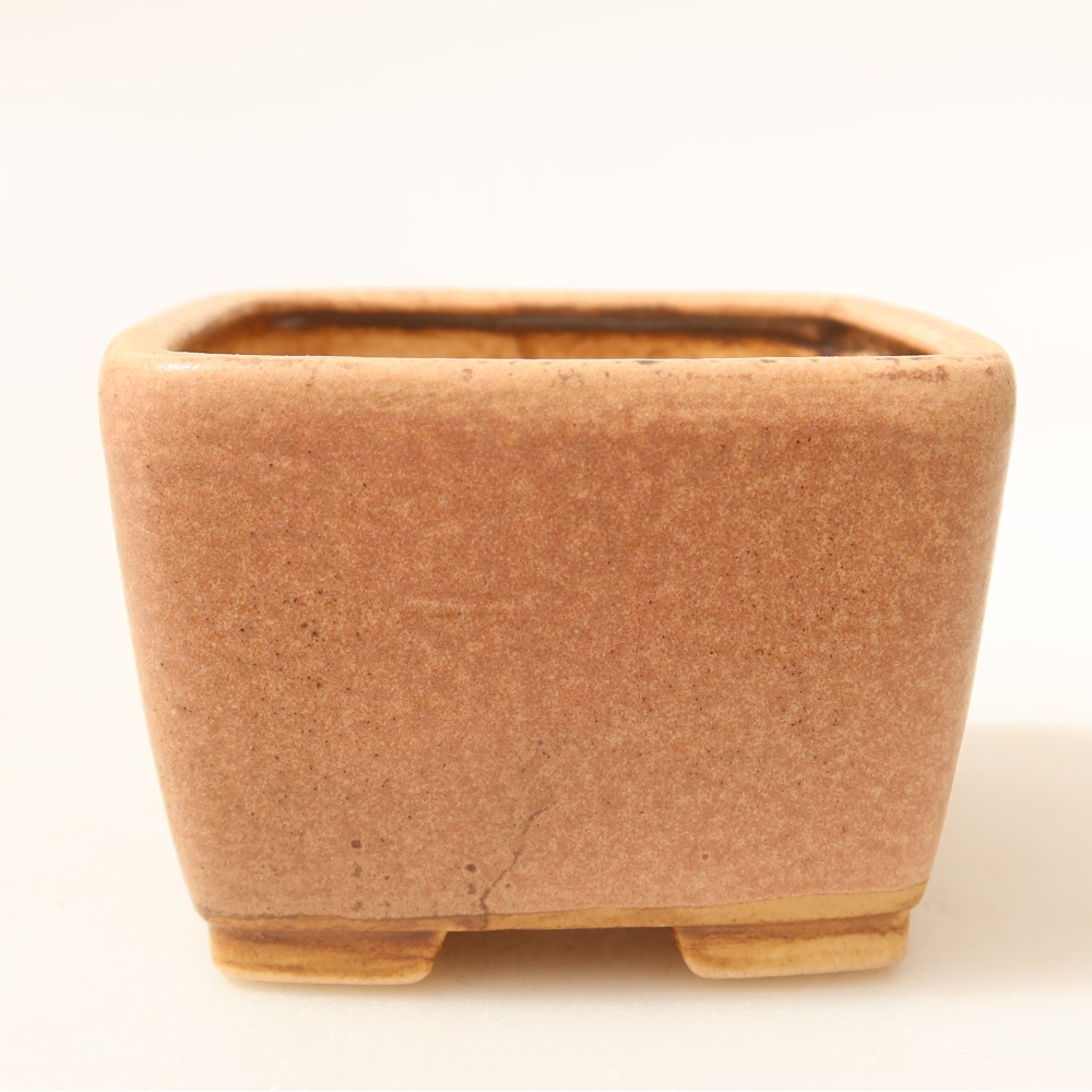 Keramik-Bonsai-Schale, 6,5 x 6,5 x 4,5 cm, Farbe: Rosa