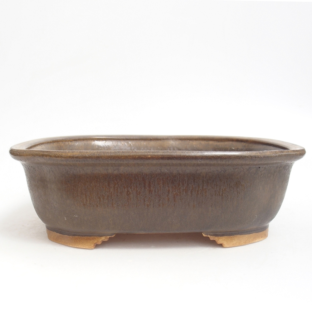 Bonsaischale aus Keramik  25 x 21 x 7,5  cm, Farbe braun