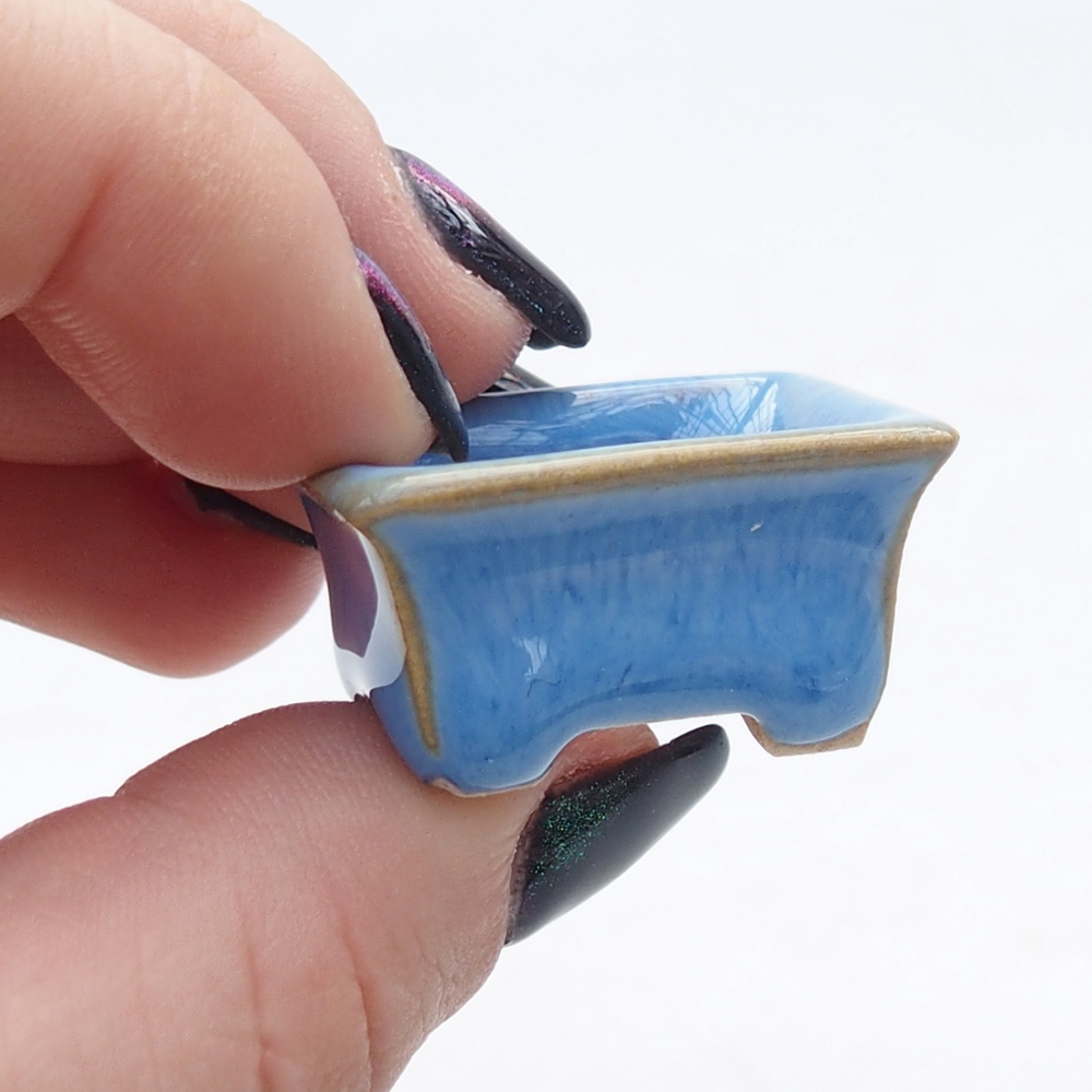 Mini-Bonsaischale 3 x 2 x 1,5 cm, Farbe blau