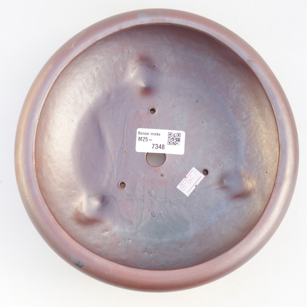 Bonsaischale aus Keramik 21 x 21 x 7,5 cm, metallfarben