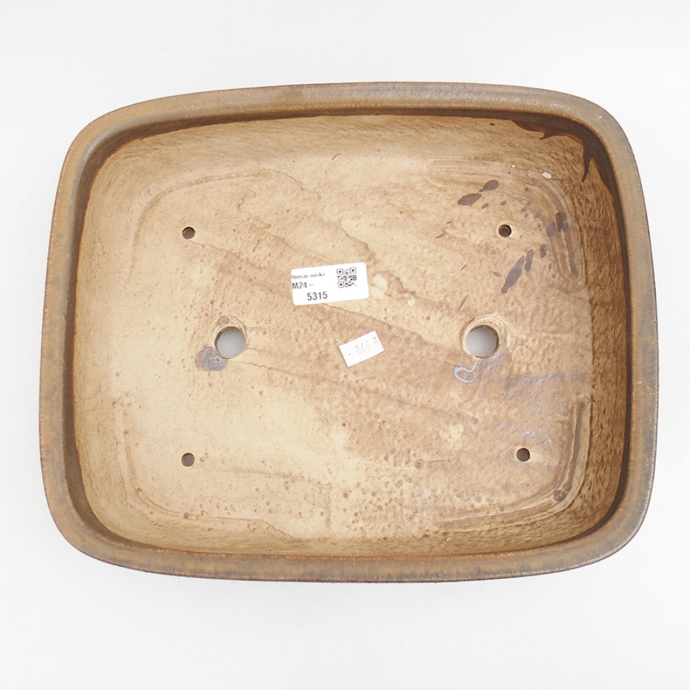 Keramik-Bonsaischale 29,5 x 25 x 7 cm, Farbe Braun
