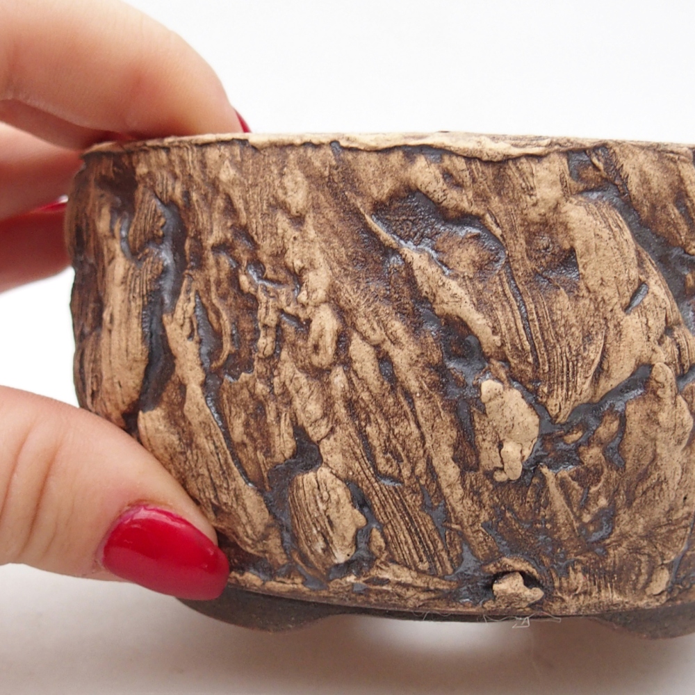 Bonsaischale aus Keramik 10 x 10 x 6 cm, braun