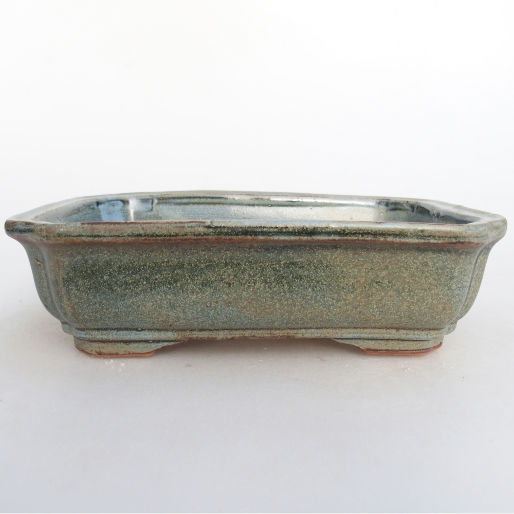 Bonsaischale aus Keramik 18 x 13,5 x 5 cm, grau