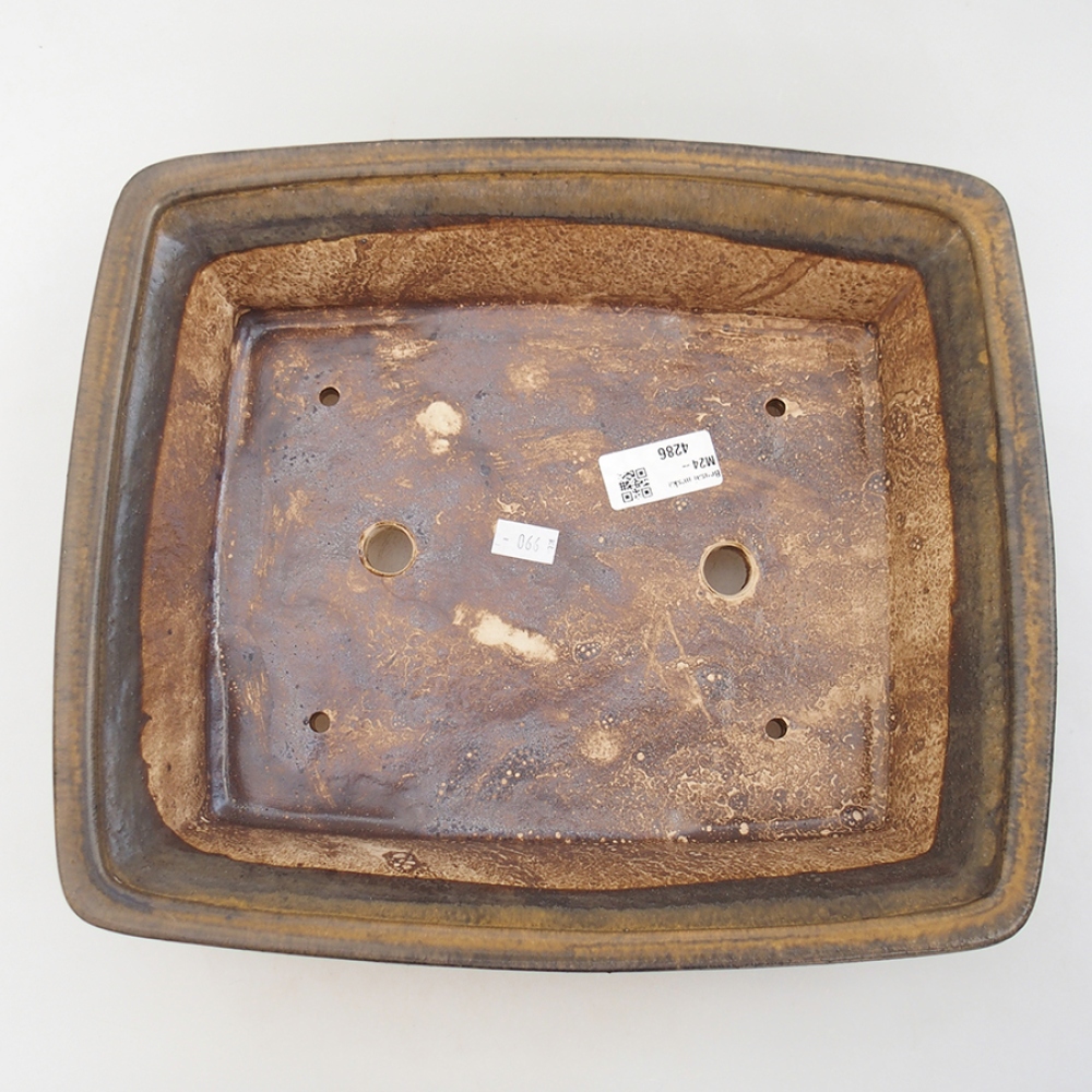 Keramik-Bonsaischale 30 x 25 x 8 cm, Farbe braun