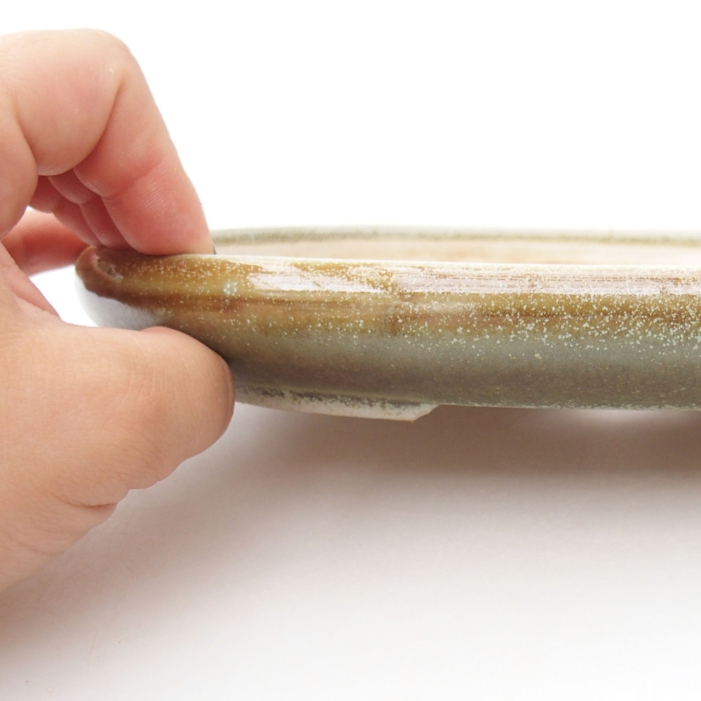 Keramik-Bonsaischale 22,5 x 17 x 3 cm, Farbe Grün