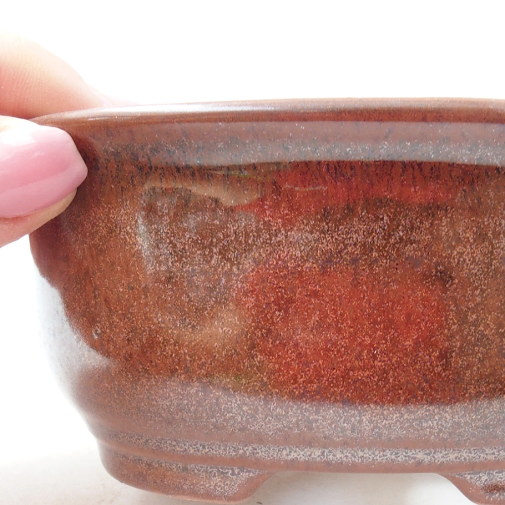 Keramik-Bonsaischale 12 x 10 x 5,5 cm, Farbe braun