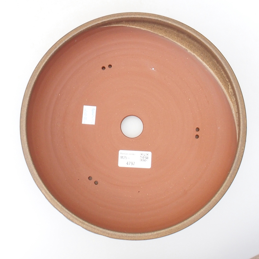 Keramik-Bonsaischale 25,5 x 25,5 x 7 cm, Farbe Braun