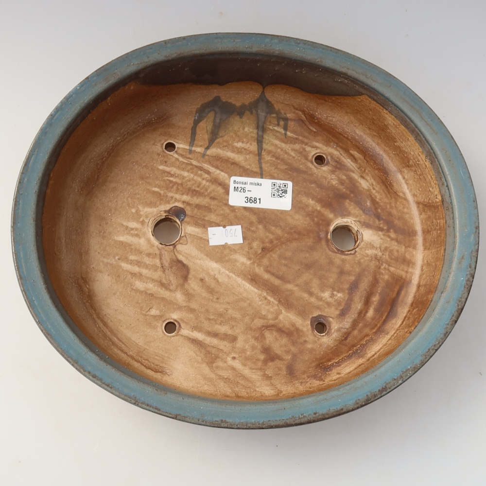 Keramik-Bonsai-Schale 26 x 24 x 6 cm, Farbe: Blau