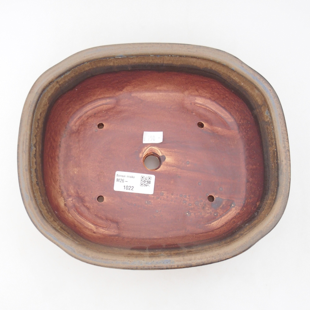 Bonsaischale aus Keramik 25 x 21,5 x 7,5 cm, braun