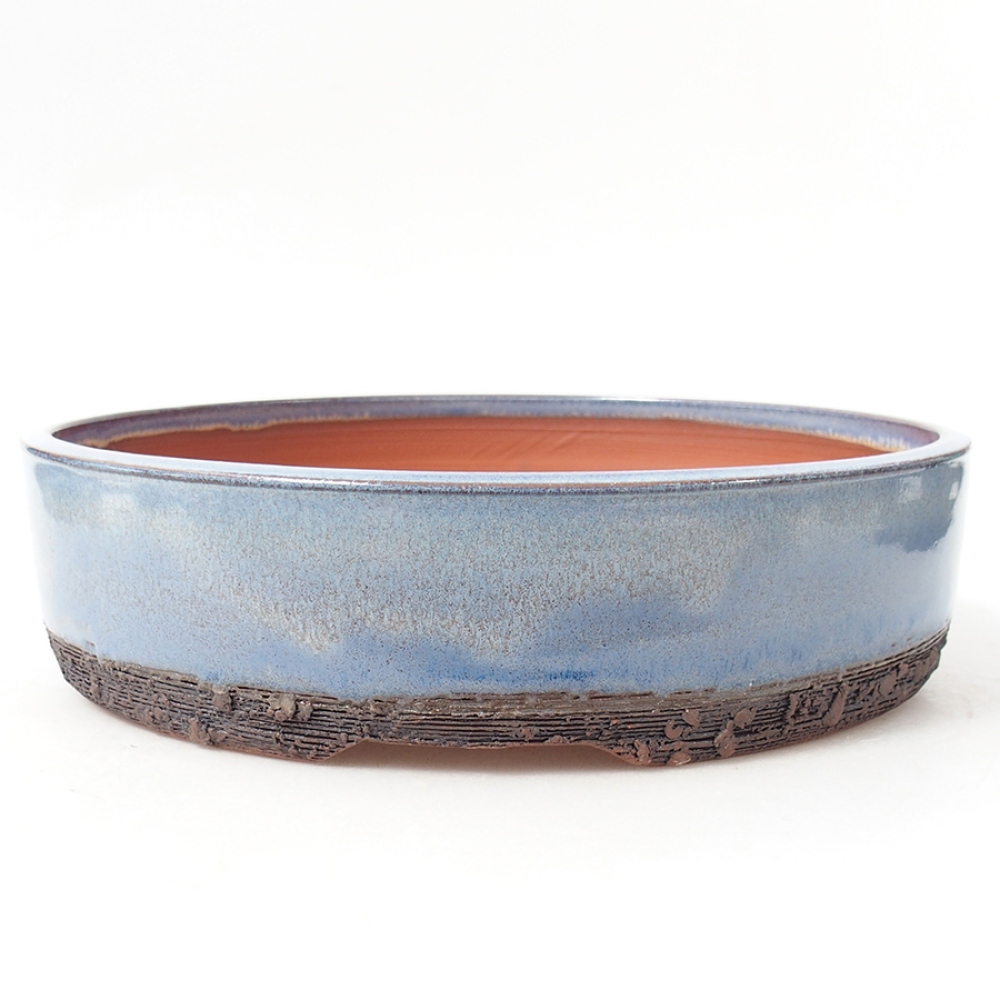 Keramik-Bonsaischale 24 x 24 x 6 cm, Farbe blau