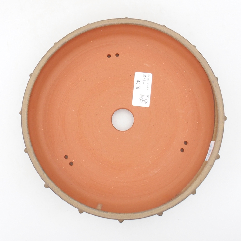 Bonsaischale aus Keramik 21,5 x 21,5 x 4,5 cm, braune Farbe
