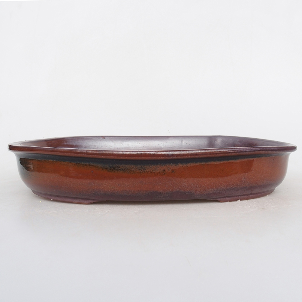 Keramik-Bonsaischale 29,5 x 22,5 x 5 cm, braun Farbe