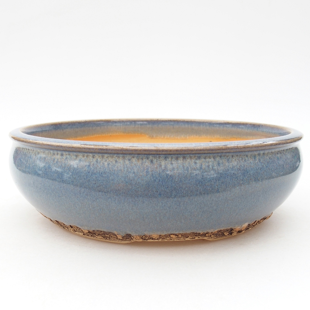 Keramik-Bonsaischale 19 x 19 x 6 cm, Farbe blau
