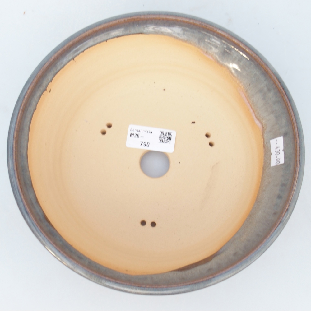 Bonsaischale aus Keramik 21 x 21 x 6,5 cm, grau