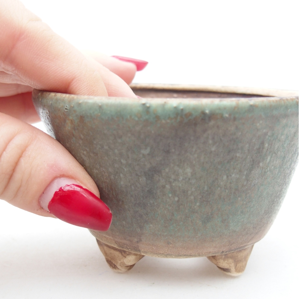 Bonsaischale aus Keramik 8,5 x 8,5 x 5 cm, grün