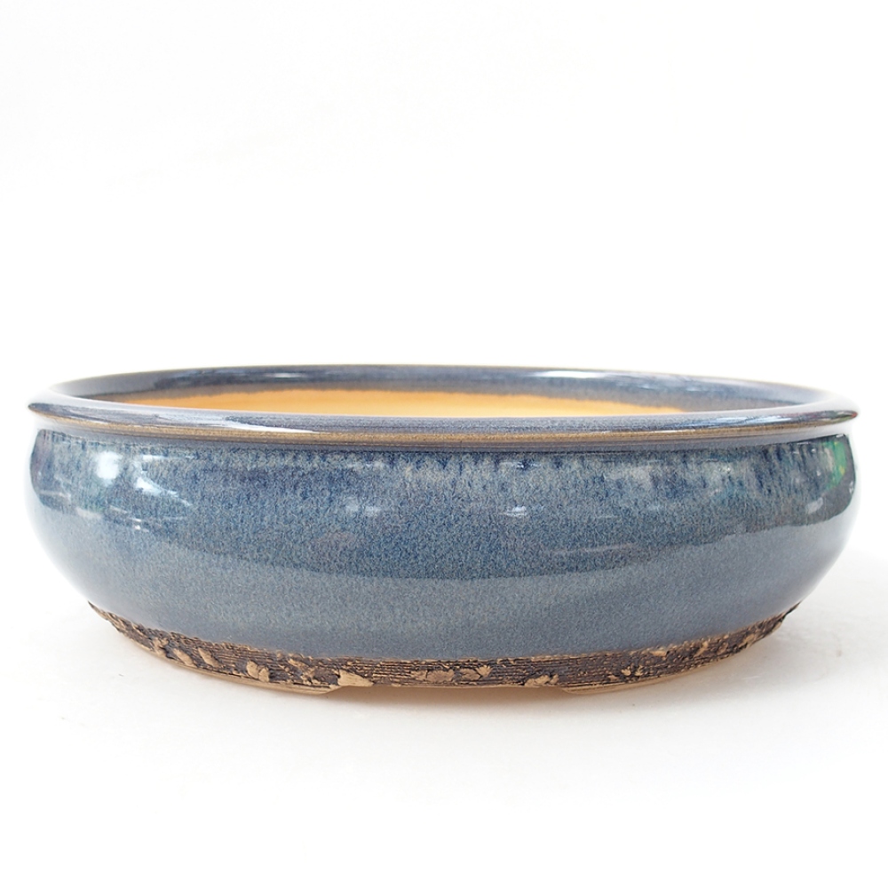 Keramik-Bonsaischale 24 x 24 x 6 cm, Farbe blau