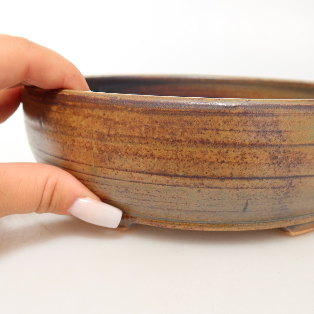Keramik-Bonsai-Schale 19 x 19 x 6 cm, Farbe: braun