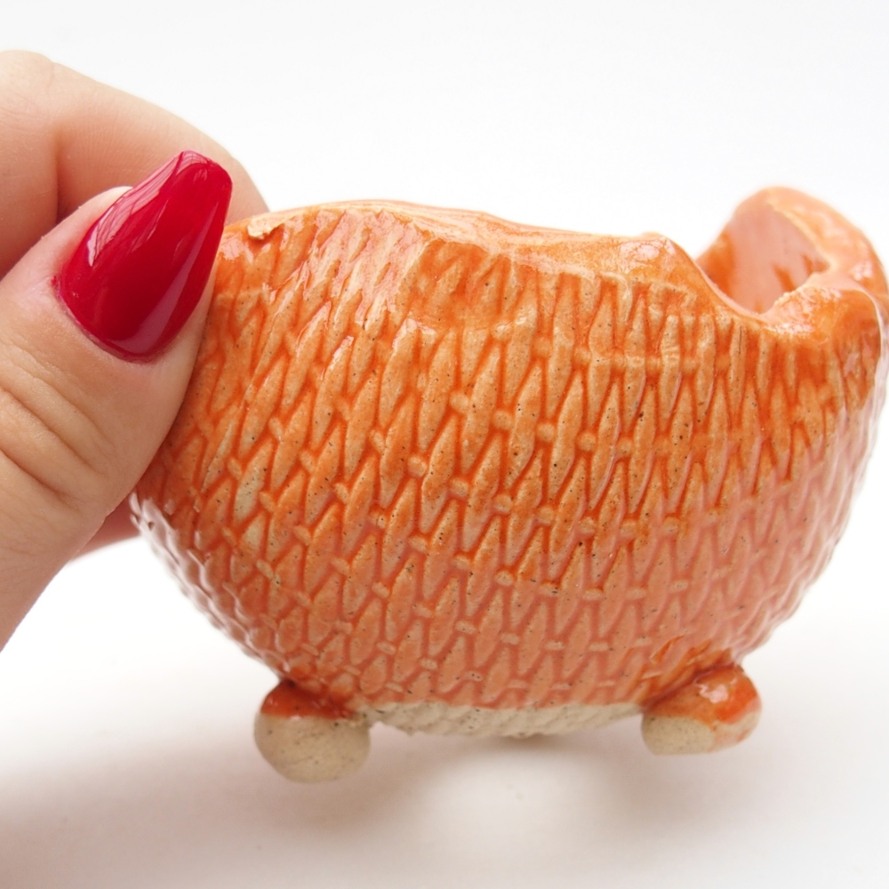 Keramikschale 8,5 x 8,5 x 6,5 cm , Farbe orange