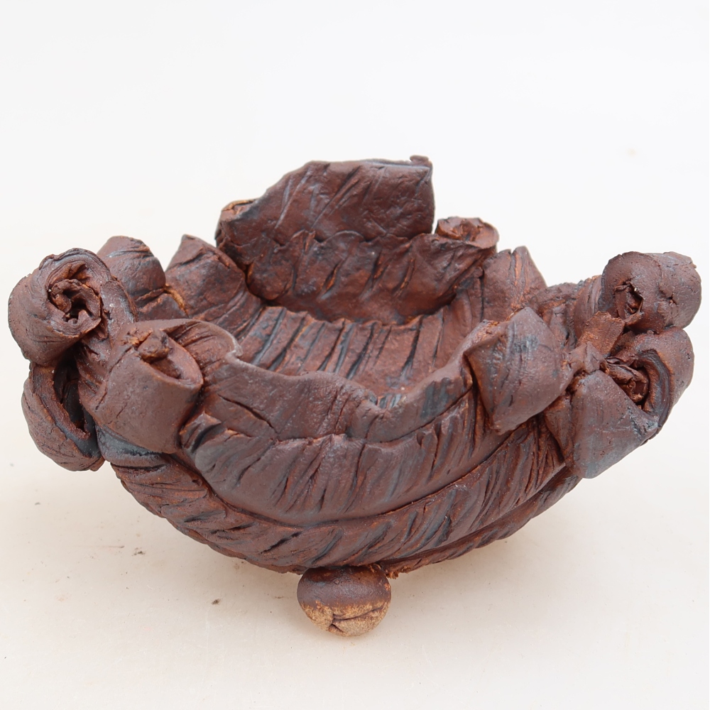 Keramikschale  11 x 8 x 6,5 cm, Farbe: braun