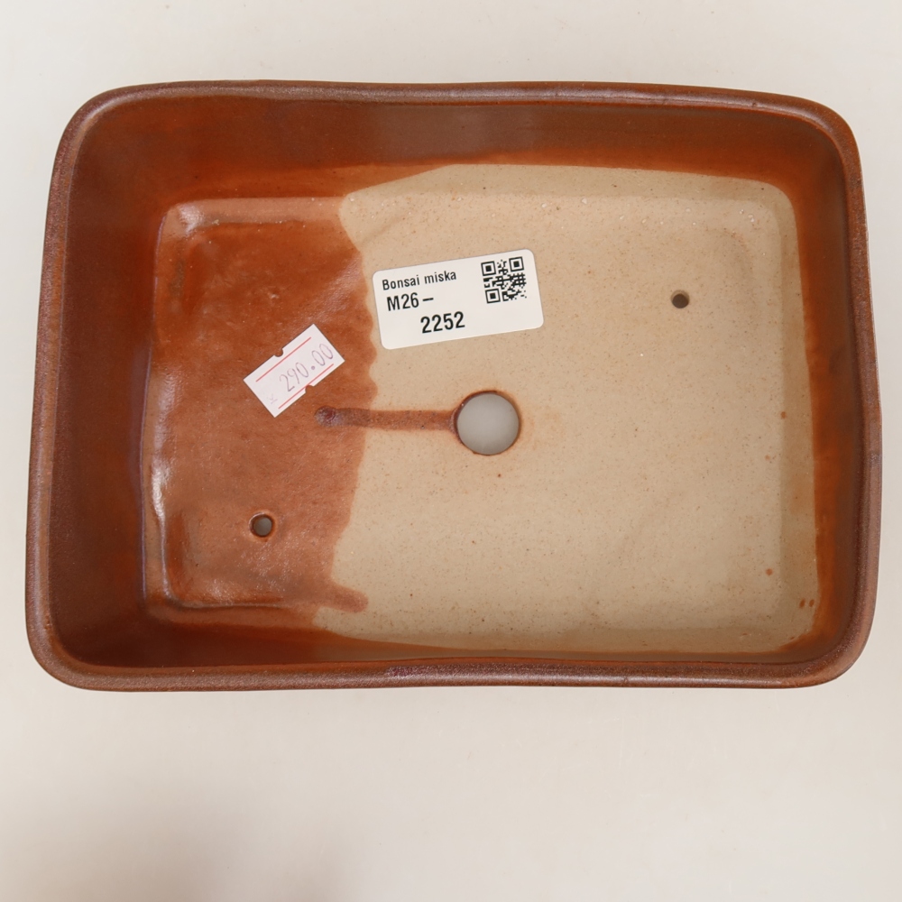 Keramik-Bonsai-Schale 18 x 13 x 5 cm, Farbe: weinrot