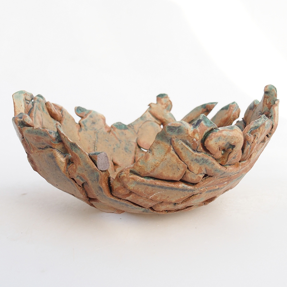 Keramikschale 14 x 14 x 6,5 cm , Farbe grün