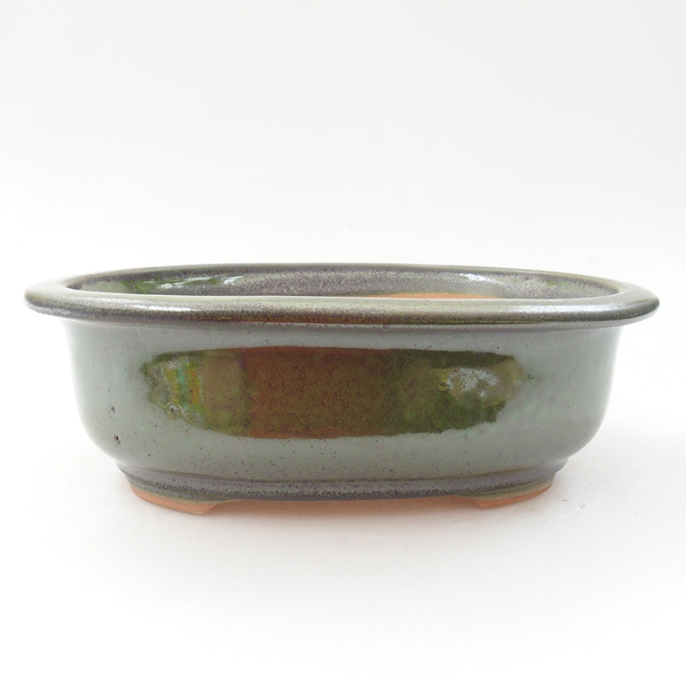 Keramik-Bonsaischale 18 x 14,5 x 6 cm, Farbe Grün
