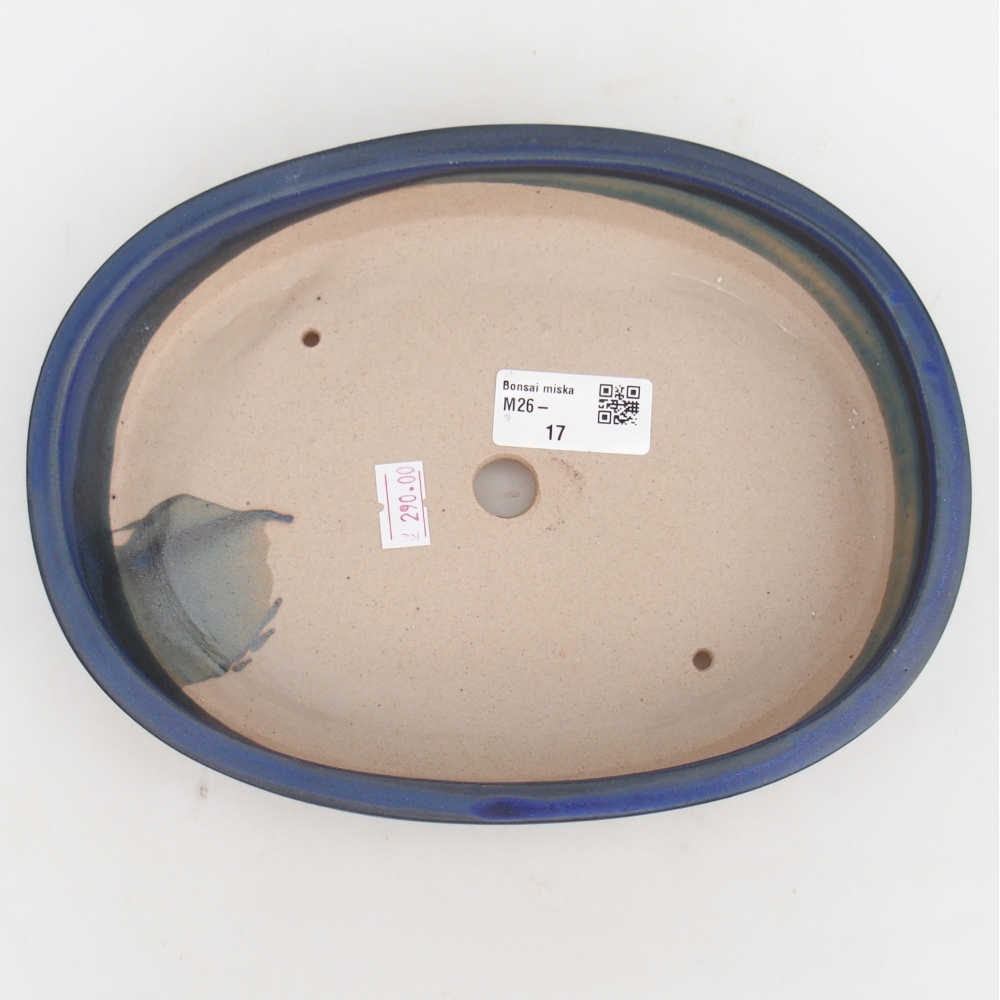 Bonsaischale aus Keramik 22,5 x 17 x 4,5 cm, Farbe blau