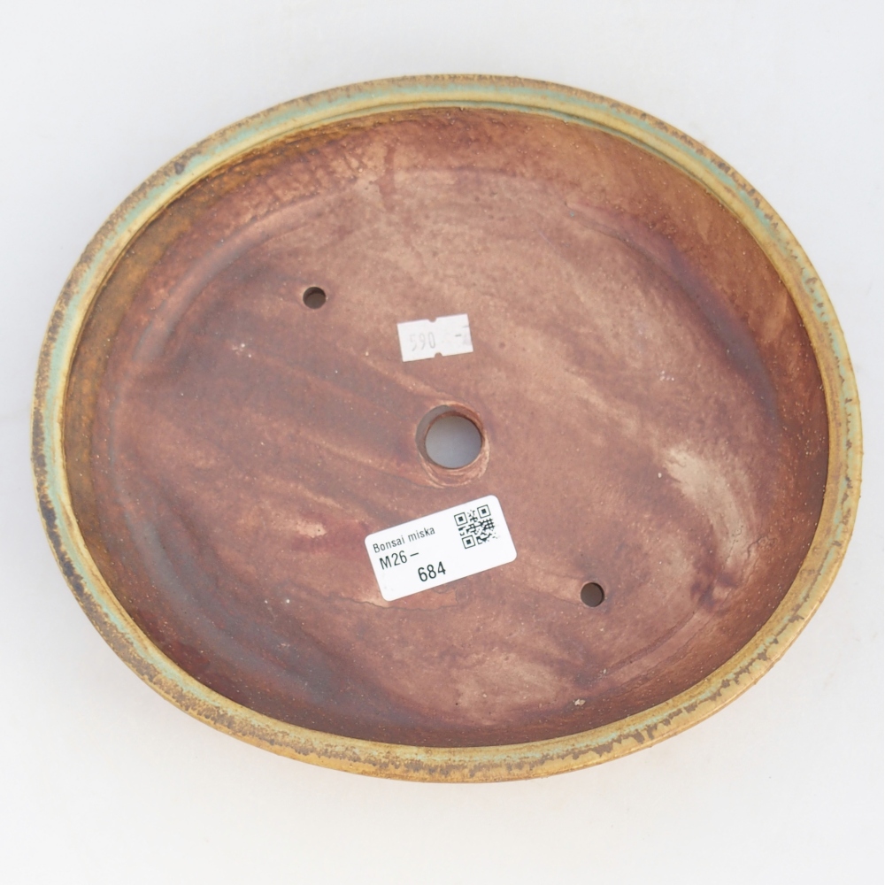 Bonsaischale aus Keramik 23 x 20 x 4,5 cm, grün