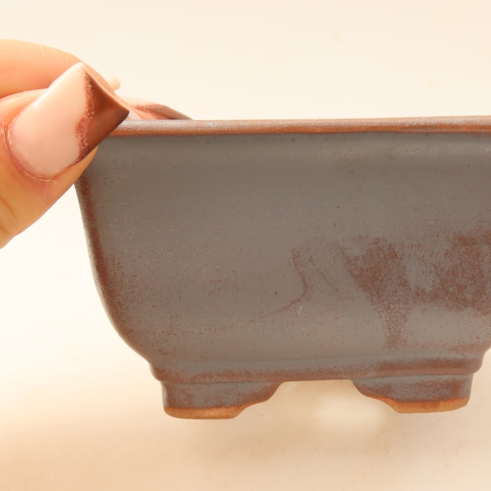 Keramik-Bonsai-Schale 9,5 x 9,5 x 5,5 cm, metallfarben