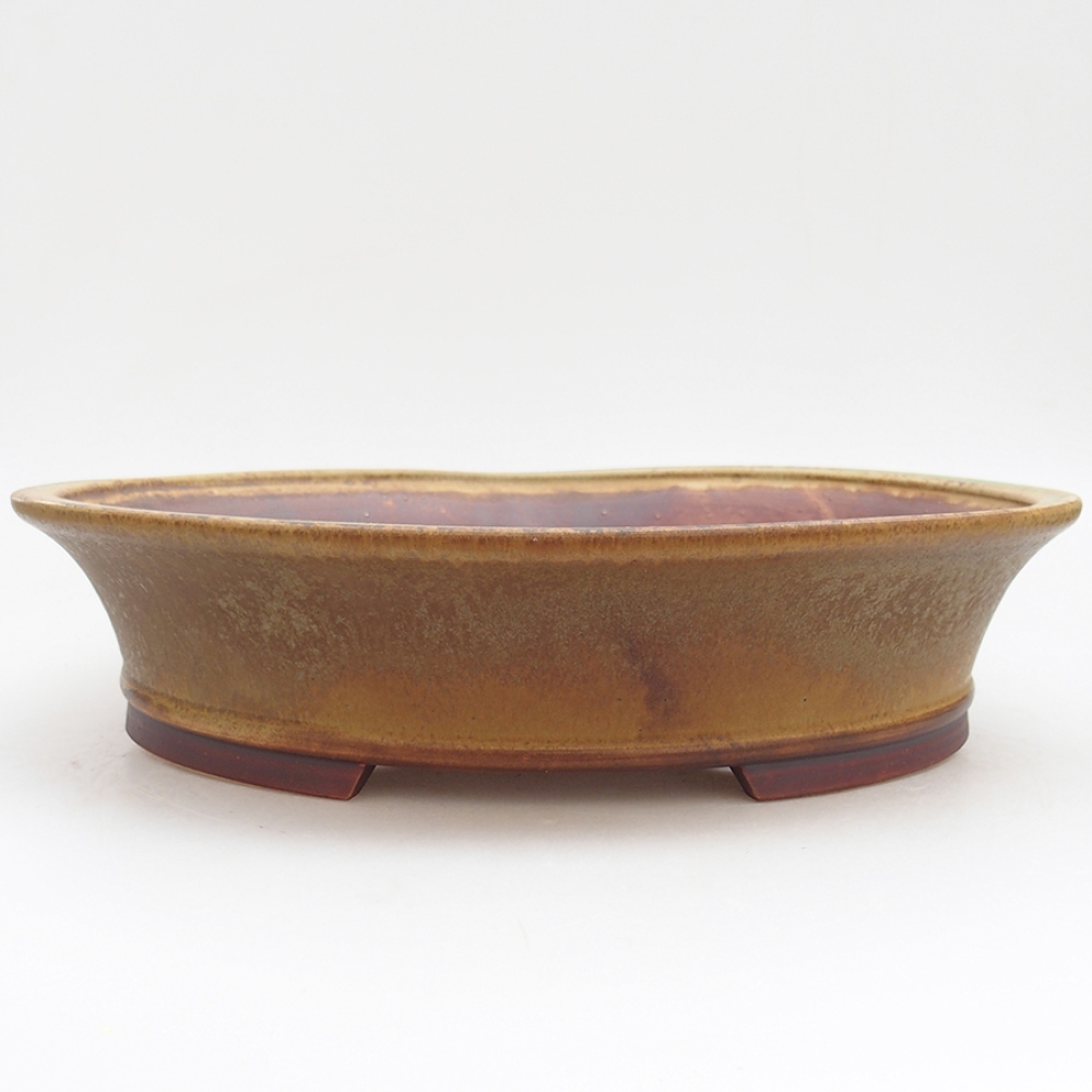 Keramik-Bonsaischale 32 x 29 x 7 cm, Farbe Grün
