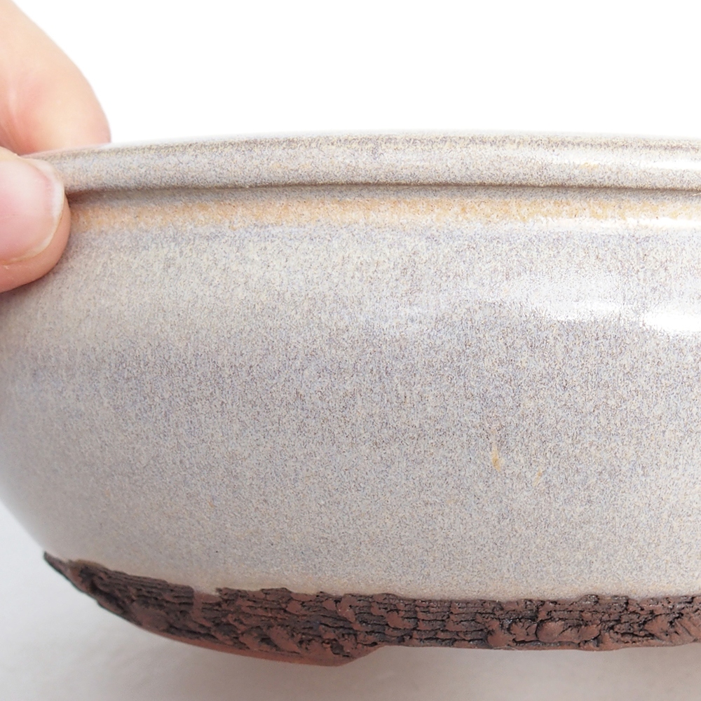 Bonsaischale aus Keramik 17,5 x 17,5 x 6 cm, grau