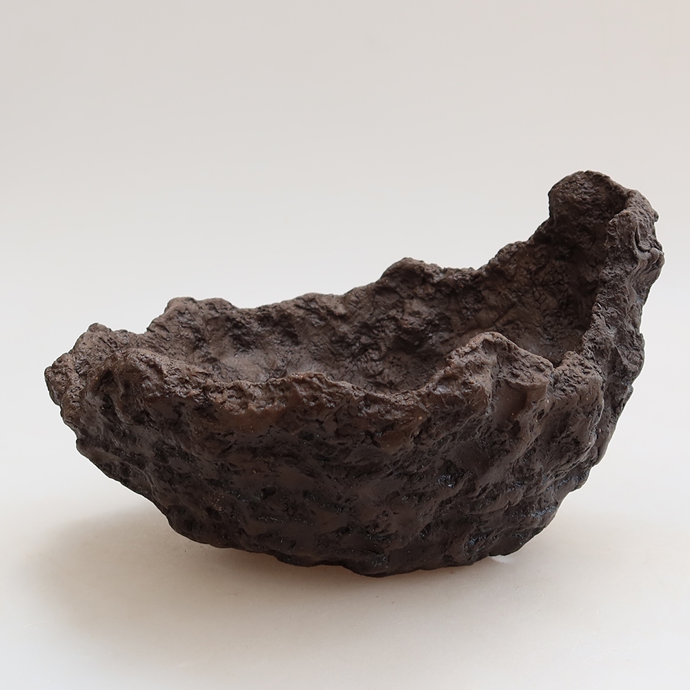 Keramikschale 18,5 x 16,5 x 13 cm, Farbe: braun