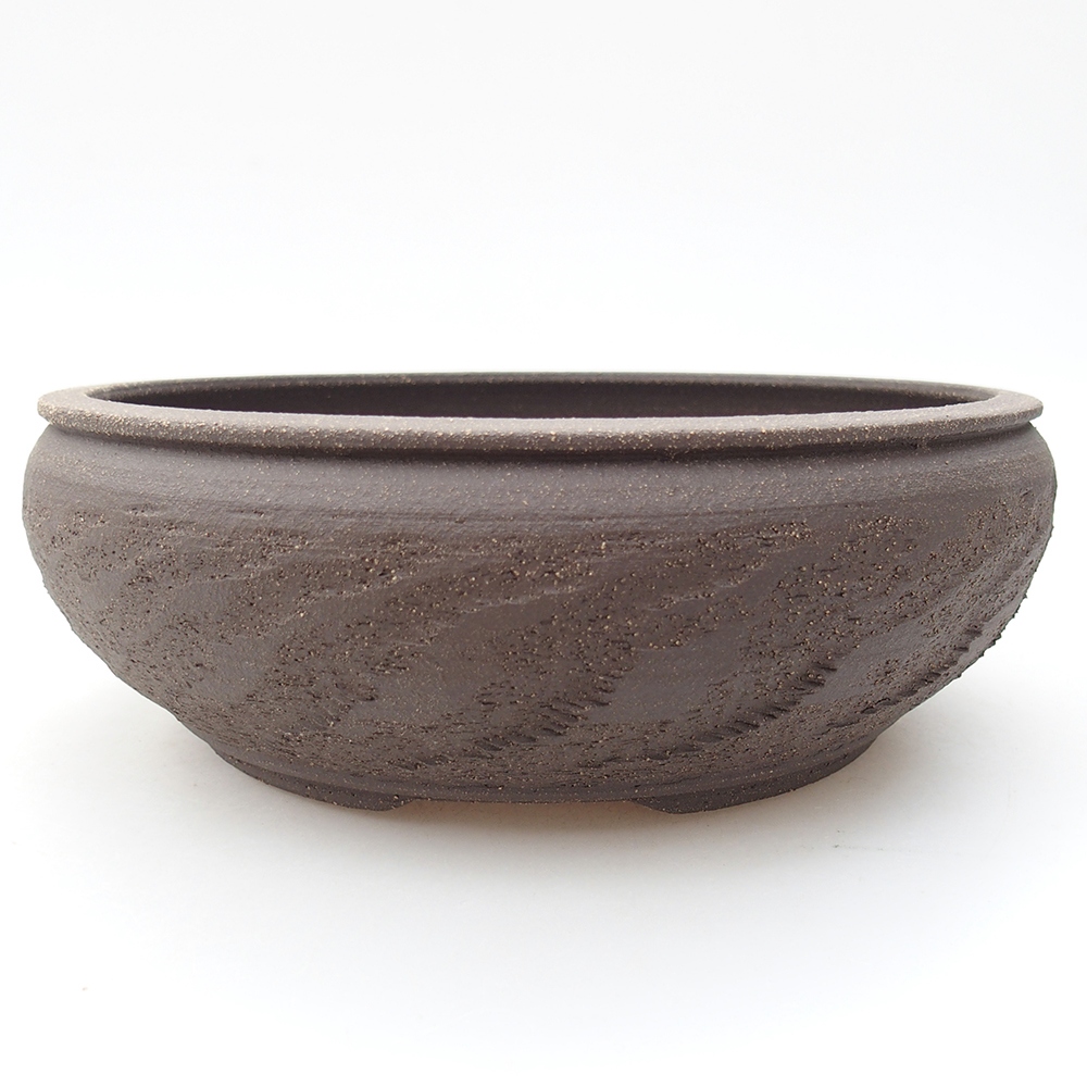 Bonsaischale aus Keramik 19,5 x 19,5 x 7 cm, braun