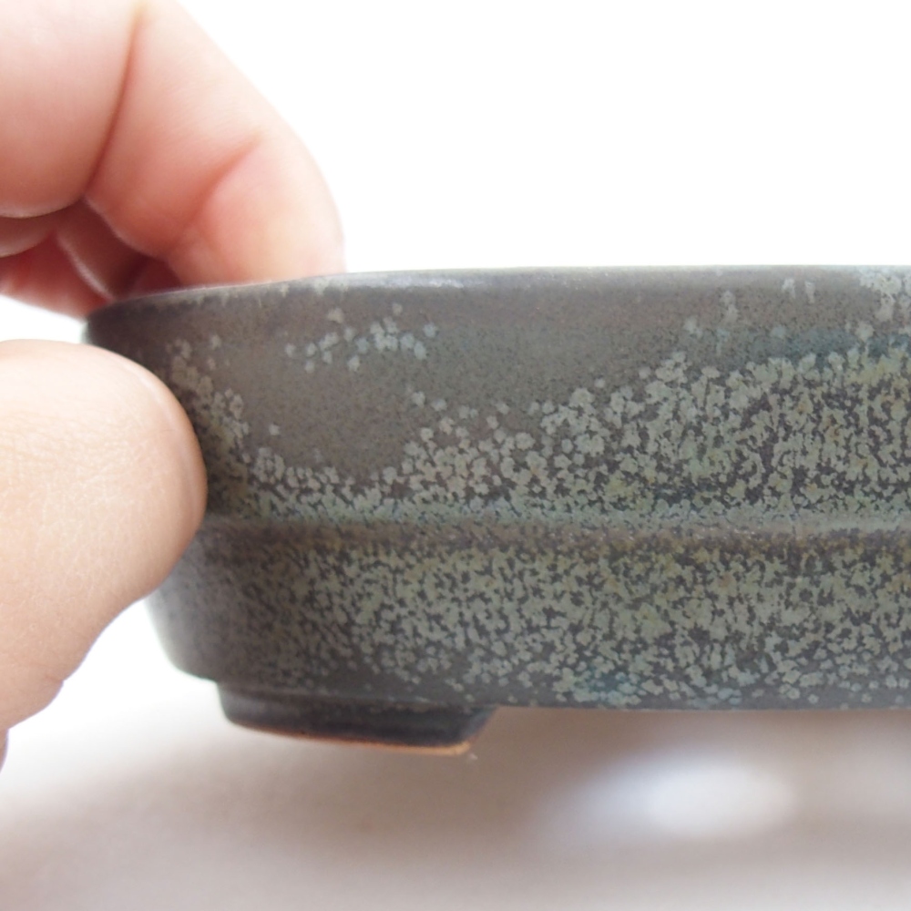 Keramik-Bonsaischale 13,5 x 10 x 4 cm, Farbe grau