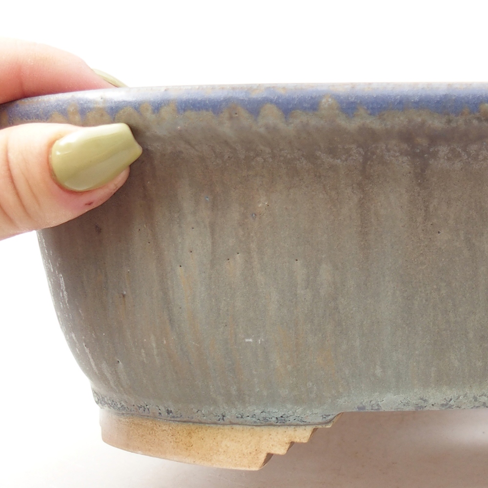 Keramik-Bonsaischale 24 x 21 x 7,5  cm, Farbe blau