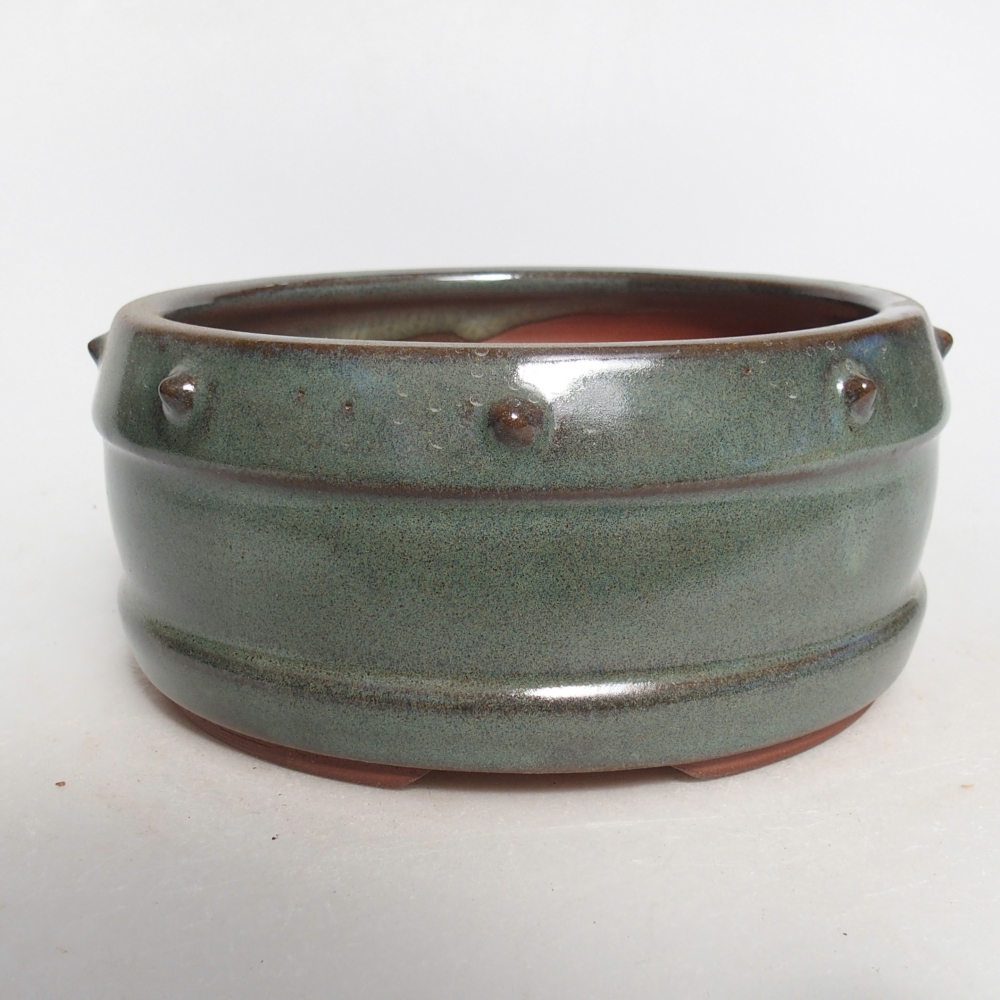 Bonsaischale aus Keramik 14,5 x 14,5 x 7 cm, grün