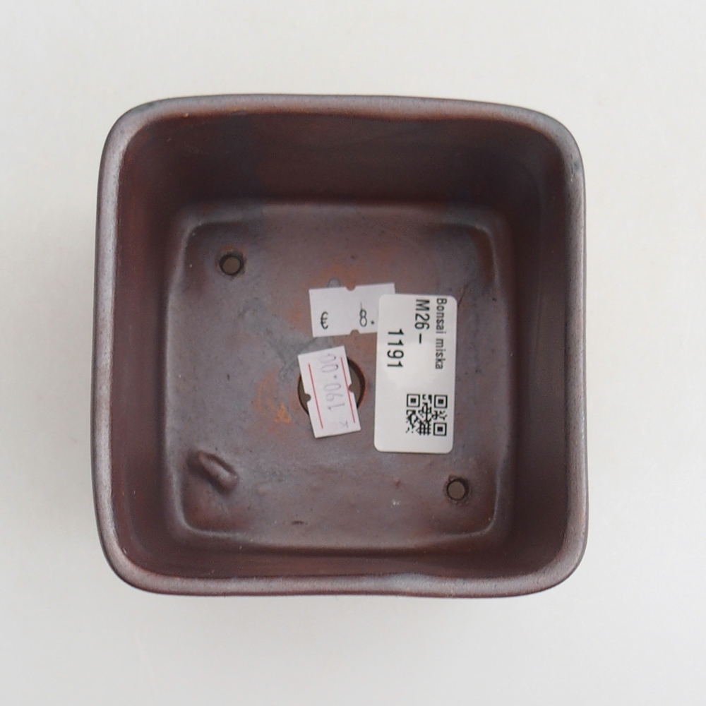 Bonsaischale aus Keramik 10 x 10 x 8 cm, metallfarben