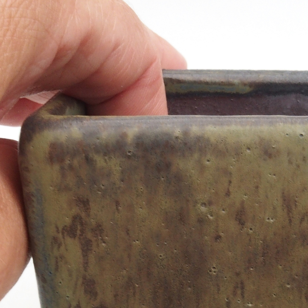 Keramik-Bonsaischale 7,5 x 7,5 x 9,5 cm, Farbe braun