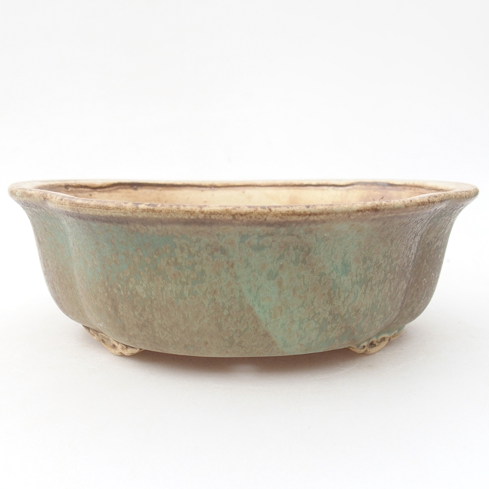 Keramik-Bonsaischale 19 x 17 x 6 cm, Farbe Grün
