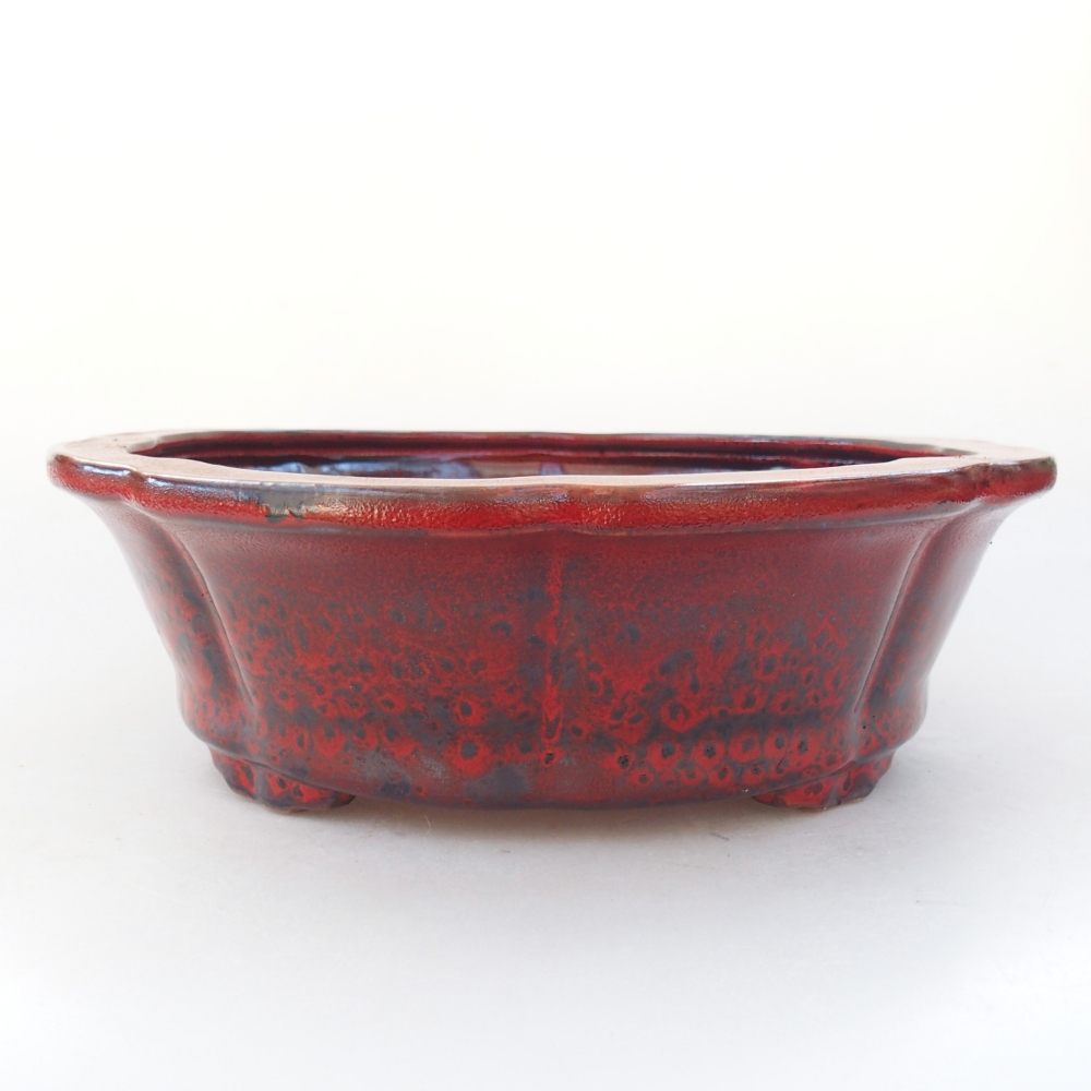 Bonsaischale aus Keramik 26 x 26 x 8 cm, Farbe rot