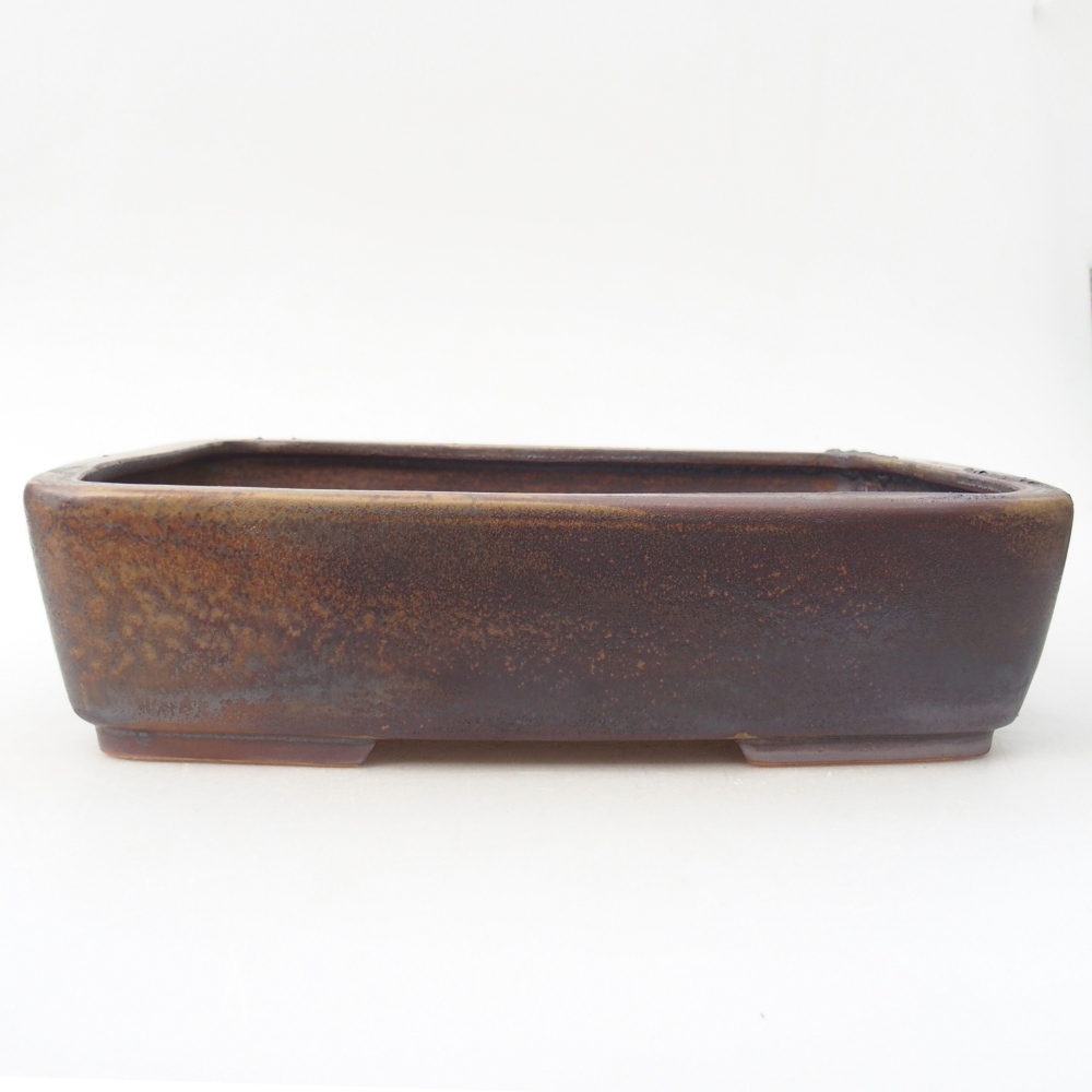 Bonsaischale aus Keramik 26,5 x 20,5 x 6,5 cm, braun