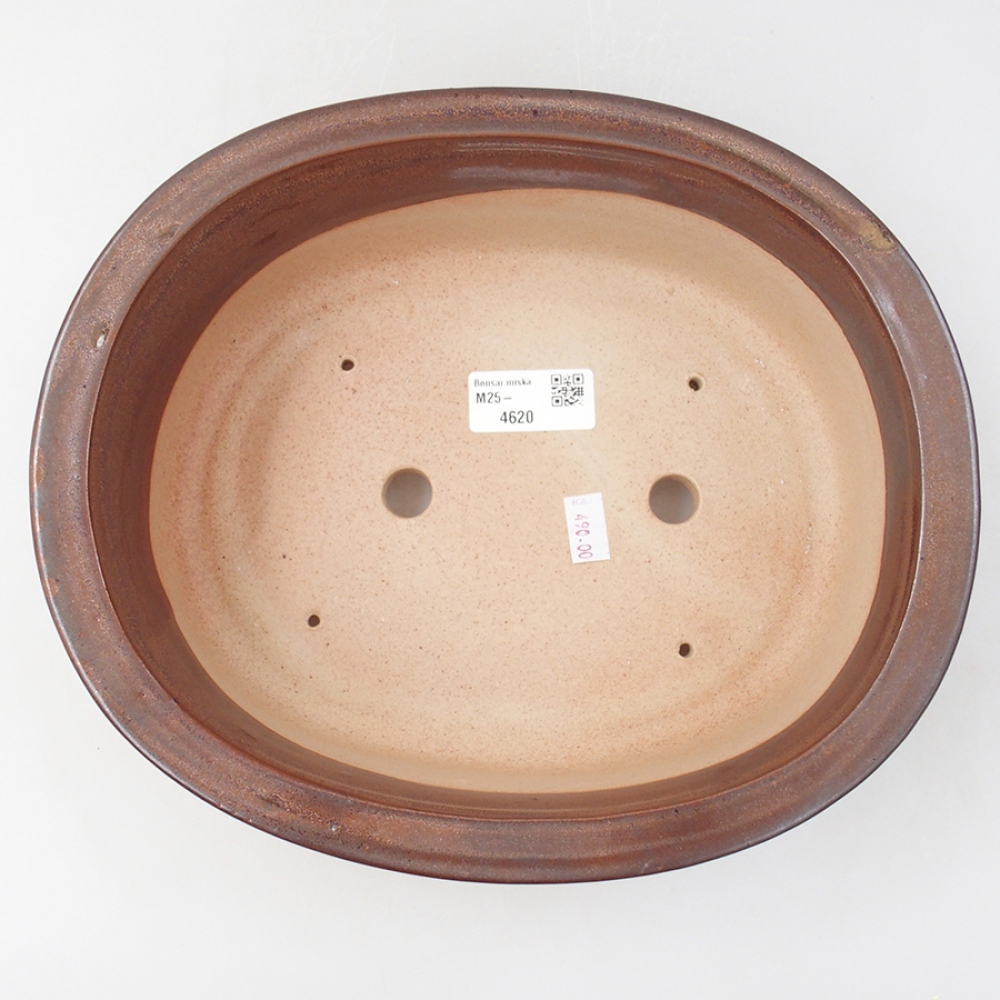 Keramik-Bonsaischale 25,5 x 22 x 8 cm, Farbe braun