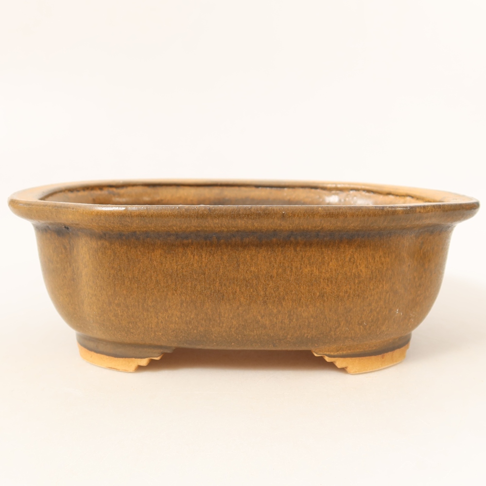 Keramik-Bonsai-Schale 20,5 x 16,5 x 7 cm, Farbe: braun